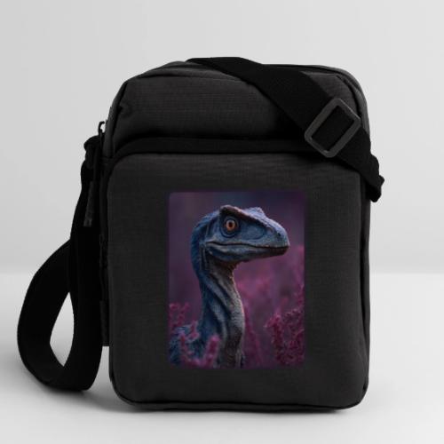 Blue Velociraptor Portrait Design - Upright Crossbody Bag