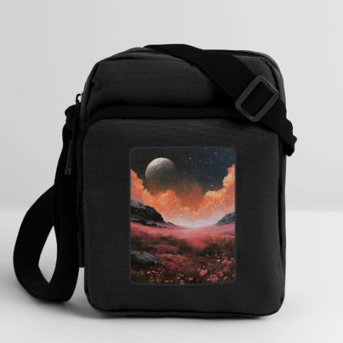 Moonlit Fantasy Flower Landscape - Upright Crossbody Bag