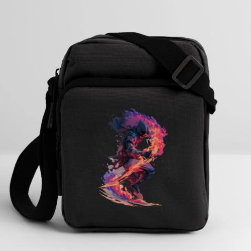 Flaming Ninja Warrior Fantasy Design - Upright Crossbody Bag