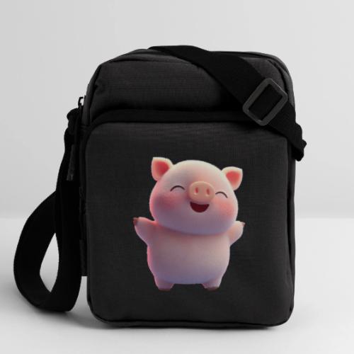 Cute Cartoon Baby Pig Standing Arms Up - Upright Crossbody Bag