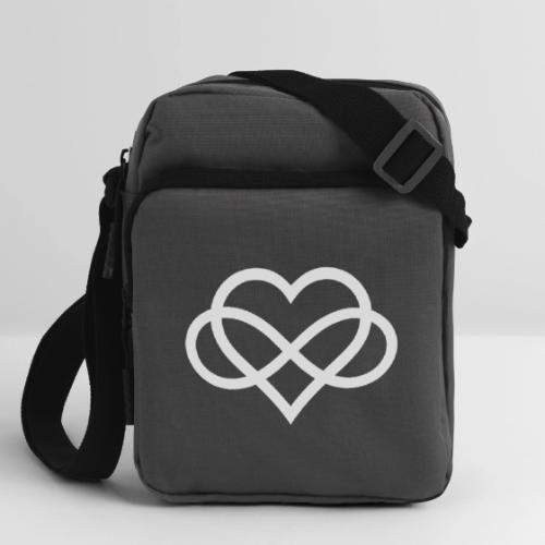 Infinity-Heart (white) - Upright Crossbody Bag
