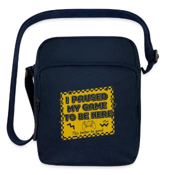 I_paused_my_game_to_be_here - Upright Crossbody Bag - navy - Front