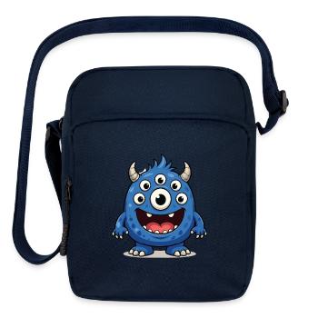 Blue Monster with Many Eyes - Upright Crossbody Bag - navy - Front