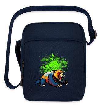 Neon Bear PopArt Splash - Upright Crossbody Bag - navy - Front
