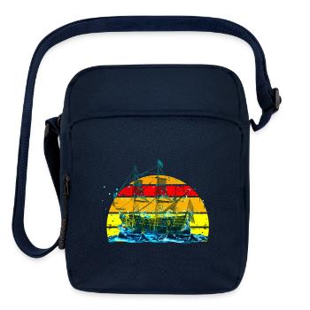 Sunset Sailship Neon Splash - Upright Crossbody Bag - navy - Front