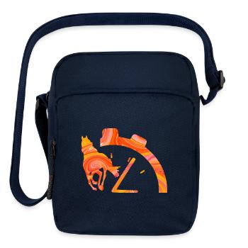 Horse and Watch ZigZag Marble Burst - Upright Crossbody Bag - navy - Front