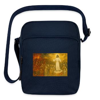 Resurrected Jesus with Enthralled Disciples - Upright Crossbody Bag - navy - Front