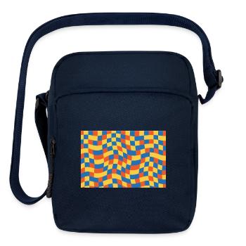 Wavy Color Check Mosaic - Upright Crossbody Bag - navy - Front