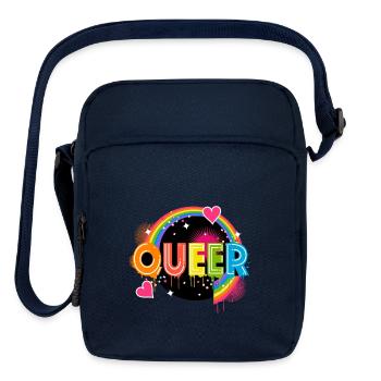 Queer Typo for Pride Month Equal Rights LGBTQ - Upright Crossbody Bag - navy - Front