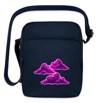 Electric Neon Purple Clouds - Upright Crossbody Bag - navy - Front