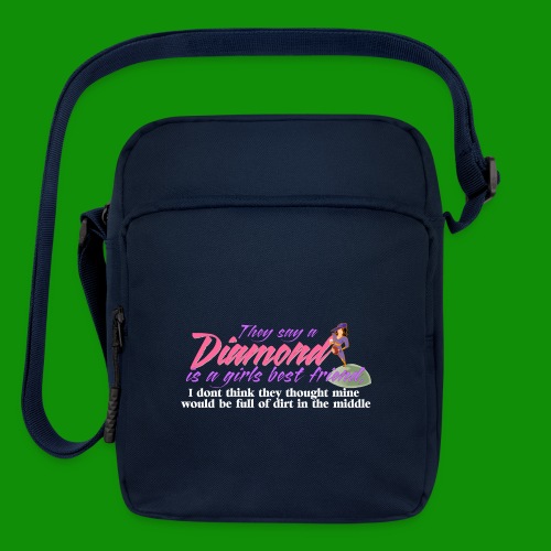 Softball Diamond is a girls Best Friend - Upright Crossbody Bag