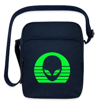 Alien Head Face Extraterrestrial Retro Vintage - Upright Crossbody Bag - navy - Front