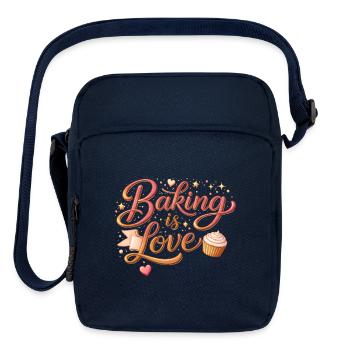 Baking is Love Baking Saying Design - Upright Crossbody Bag - navy - Front