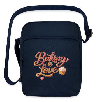 Baking is Love Baking Saying Design - Upright Crossbody Bag - navy - Front