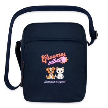 Groomer vibes- making pets look great-groomer retr - Upright Crossbody Bag - navy - Front