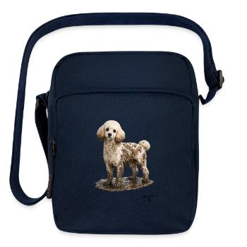 WOT! Dog Poodle Covered in Mud - Upright Crossbody Bag - navy - Front