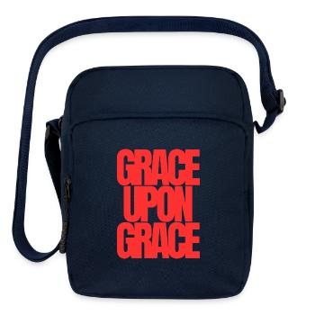 Abundant Grace Bold Red Scripture Typography Desig - Upright Crossbody Bag - navy - Front