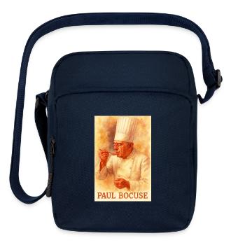 Vintage Watercolor Chef Portrait - Upright Crossbody Bag - navy - Front