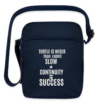 A turtle is wiser than rabbit slow continu success - Upright Crossbody Bag - navy - Front
