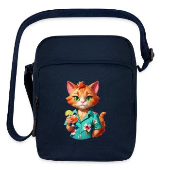 Hawaiian Casino Cat - Upright Crossbody Bag - navy - Front