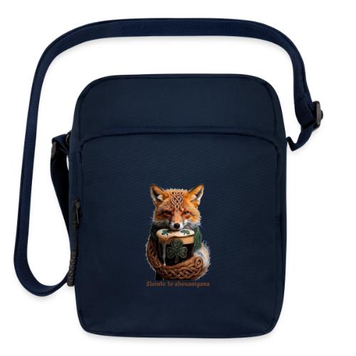 Sly Emerald Fox Toast T-Shirt - Upright Crossbody Bag