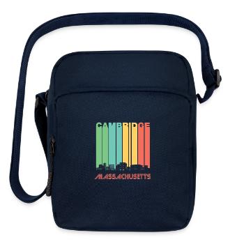 Retro Cambridge Massachusetts Skyline - Upright Crossbody Bag - navy - Front