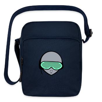 DJ Alien Extraterrestrial Face Head Music Party - Upright Crossbody Bag - navy - Front