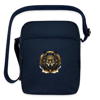 Golden Ornamental Wolf - Upright Crossbody Bag - navy - Front