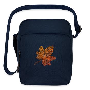 ornamental autumn leaf - Upright Crossbody Bag - navy - Front