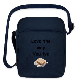 Love the way you lye, soap making shirt - Upright Crossbody Bag - navy - Front
