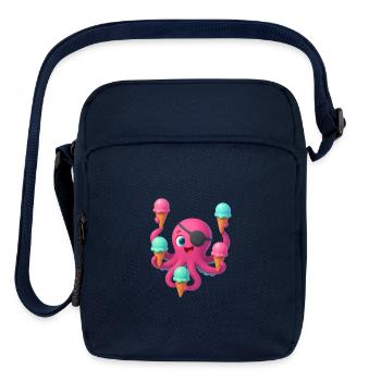 An octopus with ice cream - Upright Crossbody Bag - navy - Front