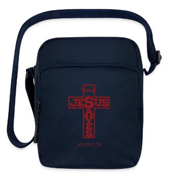 Crucifix Cross John316 Verse - Upright Crossbody Bag - navy - Front