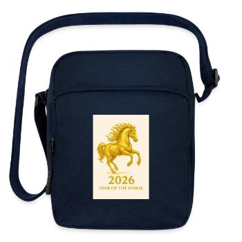 2026 Golden Fire Horse – Year of the Horse - Upright Crossbody Bag - navy - Front