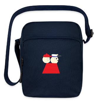"This Isn't a Real Plane!" Crazy Pilot with John - Upright Crossbody Bag - navy - Front