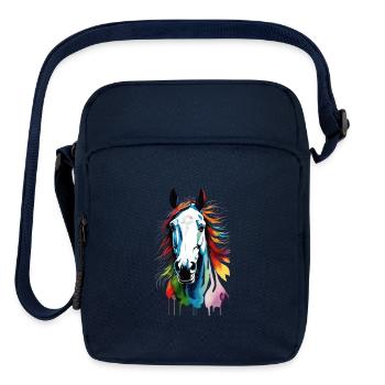 Horse Design - Upright Crossbody Bag - navy - Front