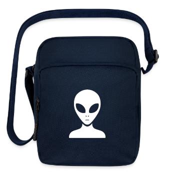 Minimalist alien portrait silhouette face - Upright Crossbody Bag - navy - Front