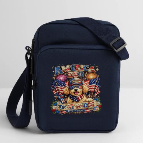 America 250 Dog Mom Patriotic Goldendoodle Shirt - Upright Crossbody Bag