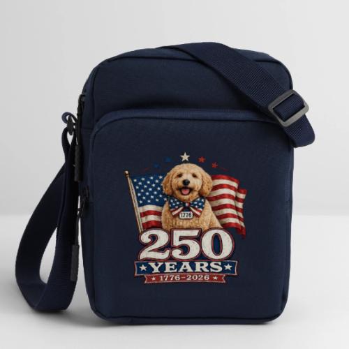 America 250 Dog Mom Goldendoodle - Upright Crossbody Bag