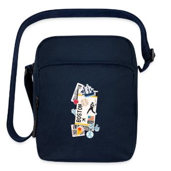 Boston Massachusetts American Flag - Upright Crossbody Bag - navy - Front