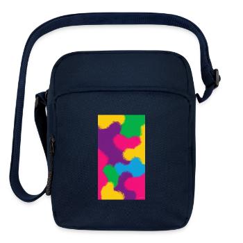 Neon Abstract Color Clouds - Upright Crossbody Bag - navy - Front