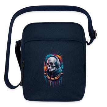 Skull Beats Neon Splash - Upright Crossbody Bag - navy - Front