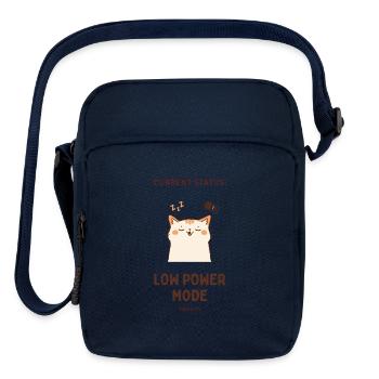 Sleepy Cat Low Power Mode Tee - Upright Crossbody Bag - navy - Front