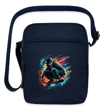 Neon Splash Skate Rider - Upright Crossbody Bag - navy - Front