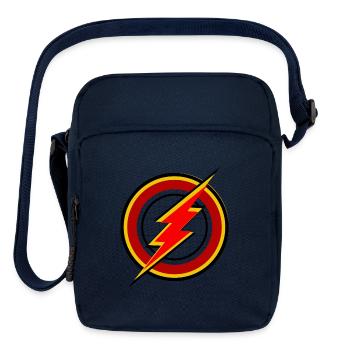 Red and yellow color Gorilla thunder circle design - Upright Crossbody Bag - navy - Front