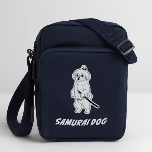 Samurai Maltese Katana Warrior Dog Tee - Upright Crossbody Bag