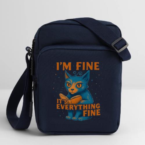 Funny Cat I’m Fine It’s Everything Fine– Retro tee - Upright Crossbody Bag