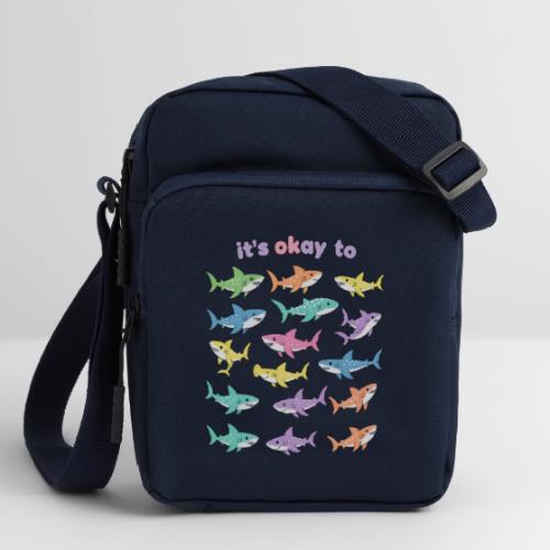 It’s Okay To – Cute Pastel Shark - Upright Crossbody Bag