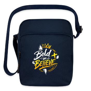 Bold in Belief | Christian Faith Cross Design - Upright Crossbody Bag - navy - Front