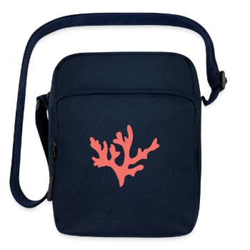 Sea Coral T-Shirt - Marine Life Nautical Ocean Pun - Upright Crossbody Bag - navy - Front