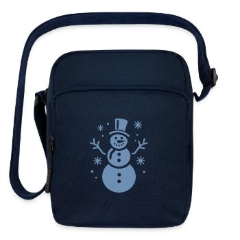 Snowman Silhouette Minimalistic - Upright Crossbody Bag - navy - Front